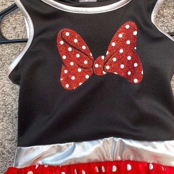 Minnie Mouse Disney Jumbo Bow Tulle Hooded Dress Girls 6/6X - Picture 5 of 7